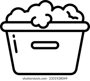 Bucket icon symbol vector image. Illustration of the bucket cleaning equipment washing outline design image. EPS 10