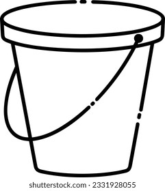 Bucket icon symbol vector image. Illustration of the bucket cleaning equipment washing outline design image. EPS 10