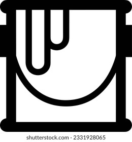 Eisensymbol, Vektorbild. Illustration der Eimerreinigungsausrüstung, die das Design der Umrisslinie abbildet. EPS10