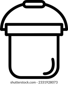 Bucket icon symbol vector image. Illustration of the bucket cleaning equipment washing outline design image. EPS 10