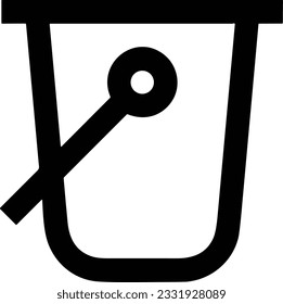 Imagen vectorial del símbolo de icono del cubo. Ilustración de la imagen de diseño del contorno de lavado del equipo de limpieza de cubos. EPS 10
