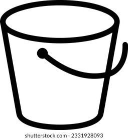 Bucket icon symbol vector image. Illustration of the bucket cleaning equipment washing outline design image. EPS 10