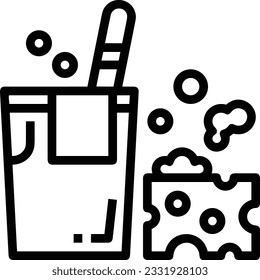 Bucket icon symbol vector image. Illustration of the bucket cleaning equipment washing outline design image. EPS 10