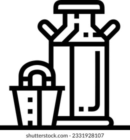 Bucket icon symbol vector image. Illustration of the bucket cleaning equipment washing outline design image. EPS 10
