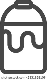 Imagen vectorial del símbolo de icono del cubo. Ilustración de la imagen de diseño del contorno de lavado del equipo de limpieza de cubos. EPS 10