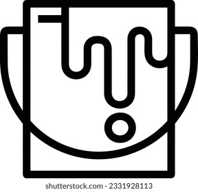 Bucket icon symbol vector image. Illustration of the bucket cleaning equipment washing outline design image. EPS 10