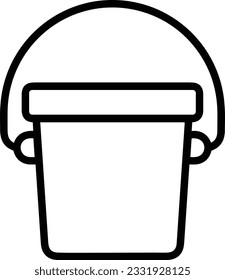 Imagen vectorial del símbolo de icono del cubo. Ilustración de la imagen de diseño del contorno de lavado del equipo de limpieza de cubos. EPS 10
