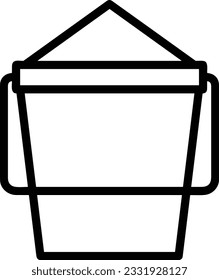 Eisensymbol, Vektorbild. Illustration der Eimerreinigungsausrüstung, die das Design der Umrisslinie abbildet. EPS10