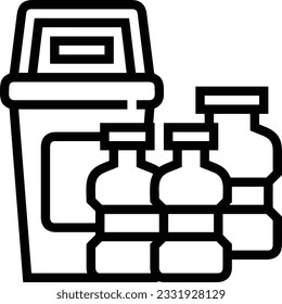 Bucket icon symbol vector image. Illustration of the bucket cleaning equipment washing outline design image. EPS 10