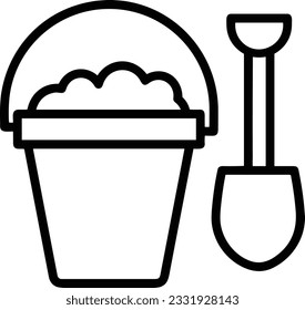 Bucket icon symbol vector image. Illustration of the bucket cleaning equipment washing outline design image. EPS 10