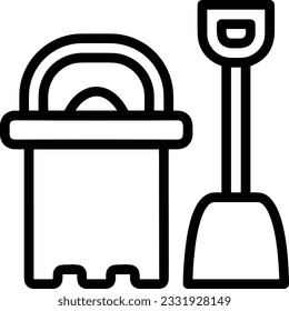 Bucket icon symbol vector image. Illustration of the bucket cleaning equipment washing outline design image. EPS 10