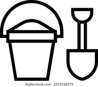 Bucket icon symbol vector image. Illustration of the bucket cleaning equipment washing outline design image. EPS 10