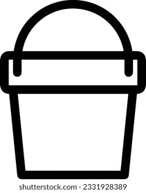 Imagen vectorial del símbolo de icono del cubo. Ilustración de la imagen de diseño del contorno de lavado del equipo de limpieza de cubos. EPS 10