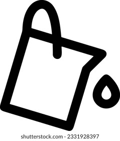 Bucket icon symbol vector image. Illustration of the bucket cleaning equipment washing outline design image. EPS 10