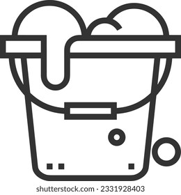 Bucket icon symbol vector image. Illustration of the bucket cleaning equipment washing outline design image. EPS 10