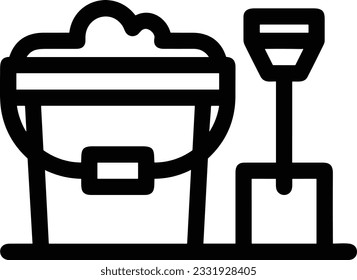 Bucket icon symbol vector image. Illustration of the bucket cleaning equipment washing outline design image. EPS 10