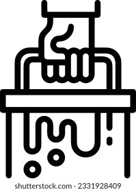 Bucket icon symbol vector image. Illustration of the bucket cleaning equipment washing outline design image. EPS 10