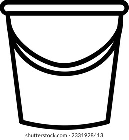 Bucket icon symbol vector image. Illustration of the bucket cleaning equipment washing outline design image. EPS 10