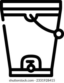 Bucket icon symbol vector image. Illustration of the bucket cleaning equipment washing outline design image. EPS 10