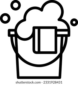 Bucket icon symbol vector image. Illustration of the bucket cleaning equipment washing outline design image. EPS 10