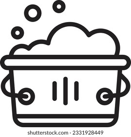Bucket icon symbol vector image. Illustration of the bucket cleaning equipment washing outline design image. EPS 10