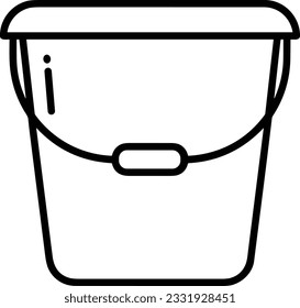 Bucket icon symbol vector image. Illustration of the bucket cleaning equipment washing outline design image. EPS 10