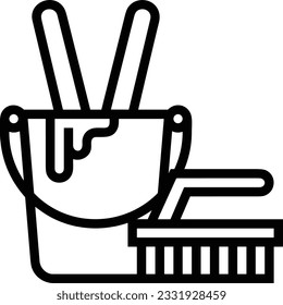 Bucket icon symbol vector image. Illustration of the bucket cleaning equipment washing outline design image. EPS 10