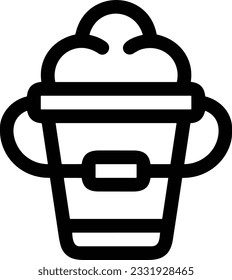 Bucket icon symbol vector image. Illustration of the bucket cleaning equipment washing outline design image. EPS 10
