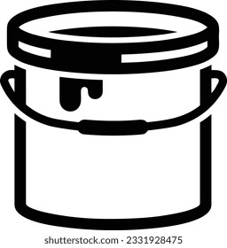 Bucket icon symbol vector image. Illustration of the bucket cleaning equipment washing outline design image. EPS 10