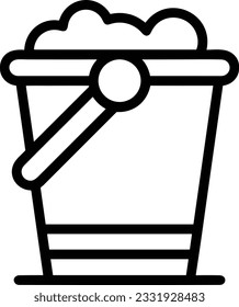 Bucket icon symbol vector image. Illustration of the bucket cleaning equipment washing outline design image. EPS 10