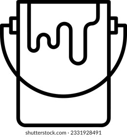 Bucket icon symbol vector image. Illustration of the bucket cleaning equipment washing outline design image. EPS 10