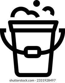 Bucket icon symbol vector image. Illustration of the bucket cleaning equipment washing outline design image. EPS 10