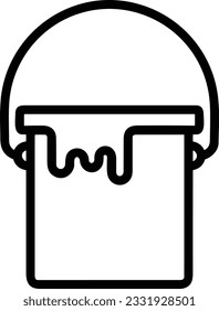 Bucket icon symbol vector image. Illustration of the bucket cleaning equipment washing outline design image. EPS 10