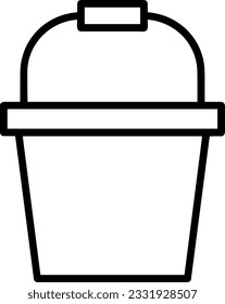 Bucket icon symbol vector image. Illustration of the bucket cleaning equipment washing outline design image. EPS 10