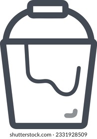 Bucket icon symbol vector image. Illustration of the bucket cleaning equipment washing outline design image. EPS 10