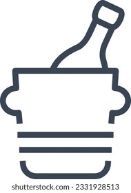 Bucket icon symbol vector image. Illustration of the bucket cleaning equipment washing outline design image. EPS 10