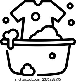 Bucket icon symbol vector image. Illustration of the bucket cleaning equipment washing outline design image. EPS 10