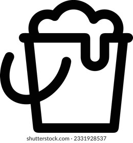 Bucket icon symbol vector image. Illustration of the bucket cleaning equipment washing outline design image. EPS 10