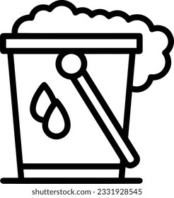 Bucket icon symbol vector image. Illustration of the bucket cleaning equipment washing outline design image. EPS 10