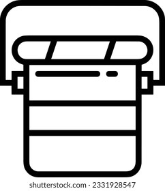 Bucket icon symbol vector image. Illustration of the bucket cleaning equipment washing outline design image. EPS 10