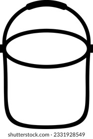 Bucket icon symbol vector image. Illustration of the bucket cleaning equipment washing outline design image. EPS 10