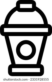 Eisensymbol, Vektorbild. Illustration der Eimerreinigungsausrüstung, die das Design der Umrisslinie abbildet. EPS10
