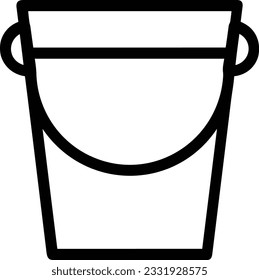 Imagen vectorial del símbolo de icono del cubo. Ilustración de la imagen de diseño del contorno de lavado del equipo de limpieza de cubos. EPS 10
