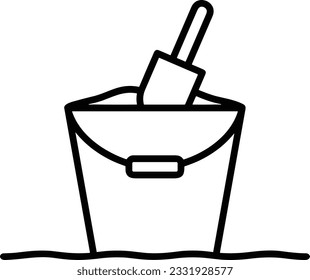 Bucket icon symbol vector image. Illustration of the bucket cleaning equipment washing outline design image. EPS 10