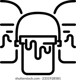 Bucket icon symbol vector image. Illustration of the bucket cleaning equipment washing outline design image. EPS 10