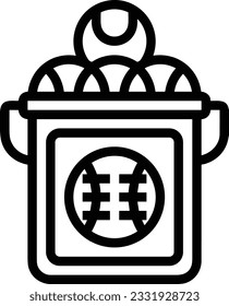 Imagen vectorial del símbolo de icono del cubo. Ilustración de la imagen de diseño del contorno de lavado del equipo de limpieza de cubos. EPS 10