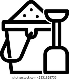 Bucket icon symbol vector image. Illustration of the bucket cleaning equipment washing outline design image. EPS 10