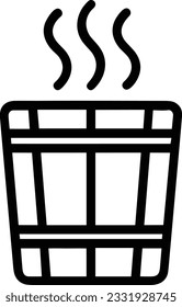 Bucket icon symbol vector image. Illustration of the bucket cleaning equipment washing outline design image. EPS 10
