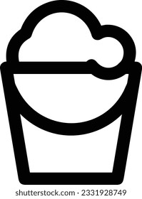 Bucket icon symbol vector image. Illustration of the bucket cleaning equipment washing outline design image. EPS 10