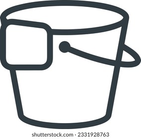 Bucket icon symbol vector image. Illustration of the bucket cleaning equipment washing outline design image. EPS 10